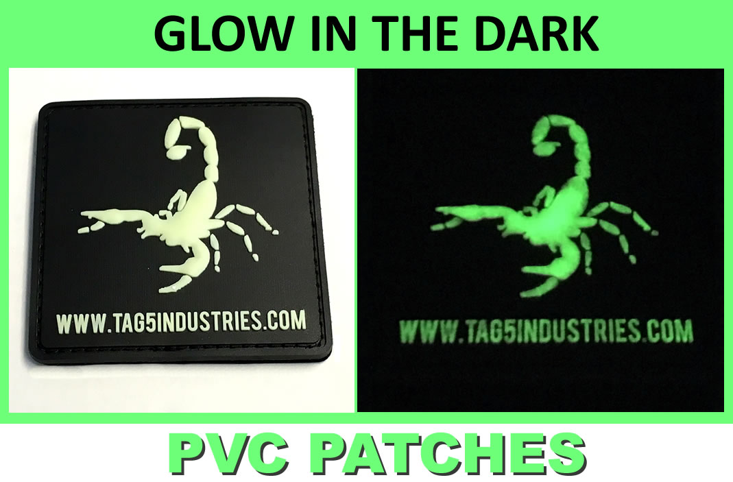 Glow in the Dark Black Ops Self-Adhesive Tactical Polymer Patch 5cmx7cm 
