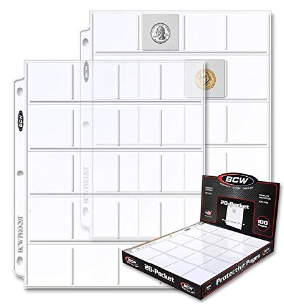 12 Sheets Coin Collection Supplies Pages Coin Collecting Book Album  Protector