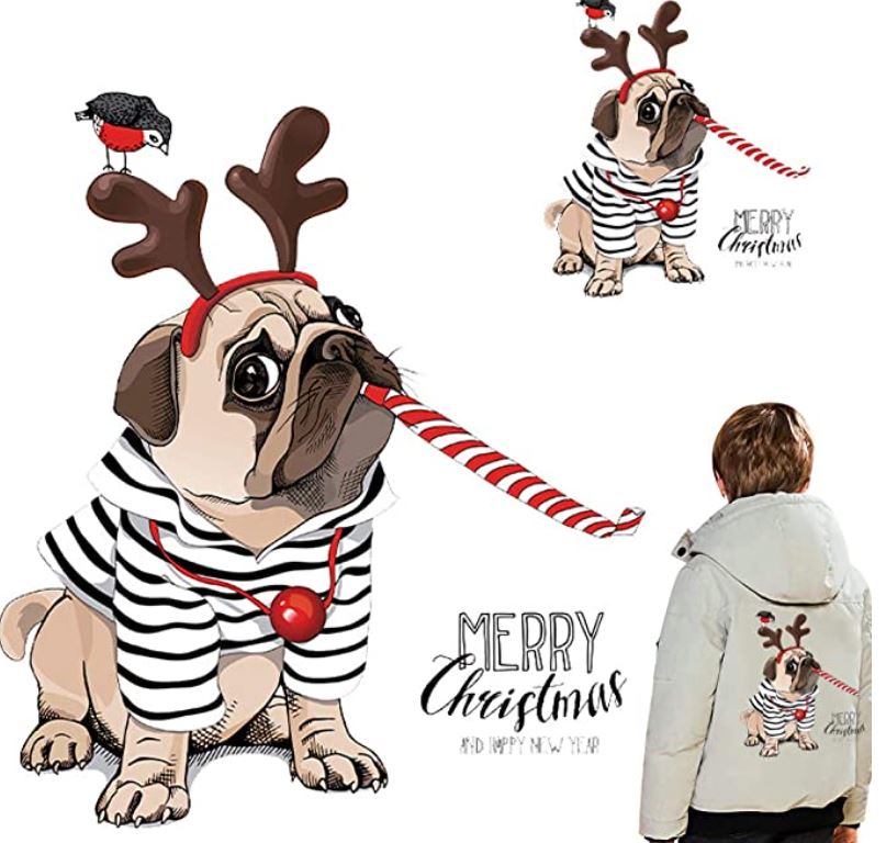 Christmas Dog Heat Transfer Decals Dogs Puppies stickers