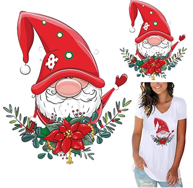 Christmas Gnome Iron On Patches heat transfer decals
