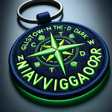 glow in the dark embroidered keychain