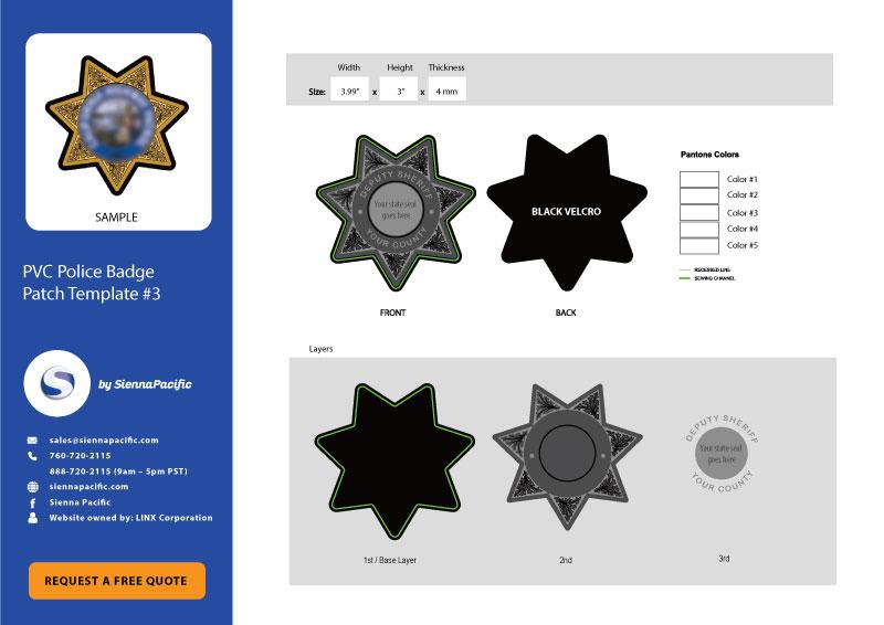 Sheriff Patch Combo with Hook & Loop Fastener