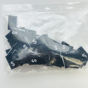 white on black woven size labels - pacl of 100
