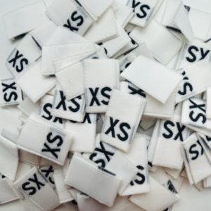 black on white woven size labels lot
