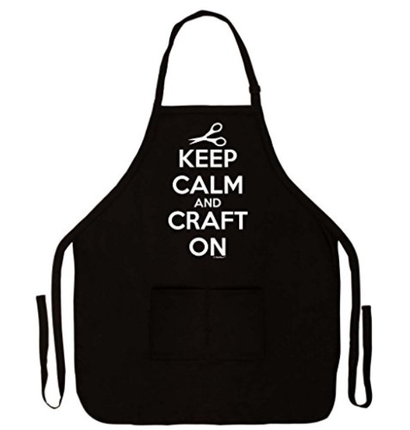Keep Calm and Craft On Black Apron