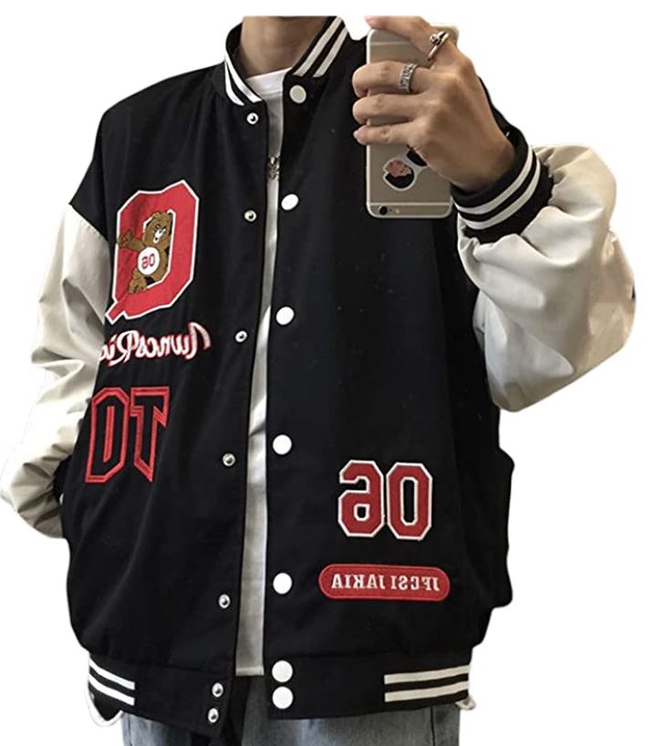 Letterman jacket with patches