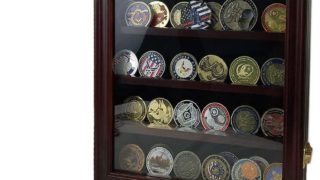 Military-Challenge-Coin-Display-Case-Cabinet-Rack-Holder-Shadow-Box-with-Glass-Door