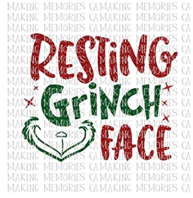 Resting Grinch Face Iron On Transfer
