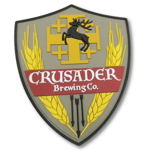 crusader brewing company logo pvc patch