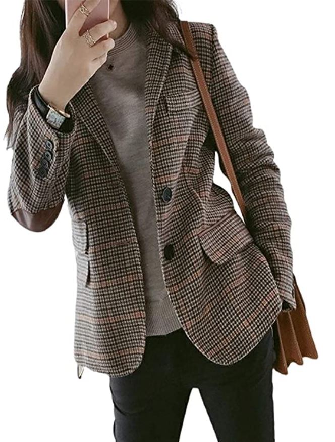 Woman Jacket with Elbow Patches