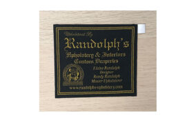 **Massachusetts Master Upholsterer — Woven, 3.5"x3", Adhesive Backing**