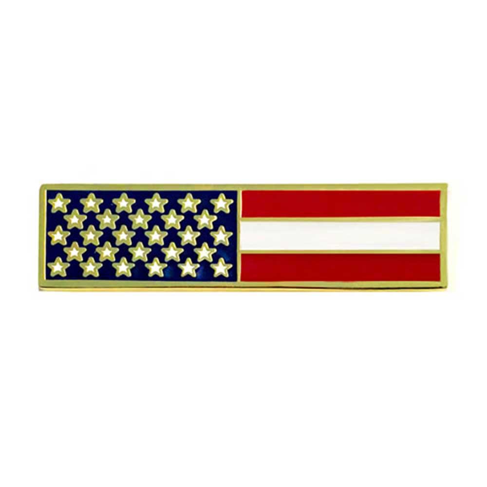 American Flag Uniform Hat Pin Up Fireman Citation Merit Award Commendation Bar 