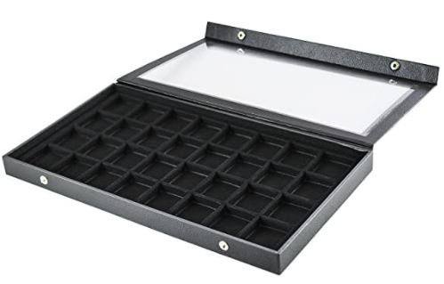 jewelry display case black plastic