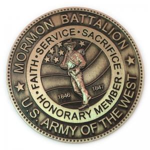 mormon batallion coin with antique finishing 