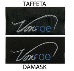 Taffeta labels vs damask labels