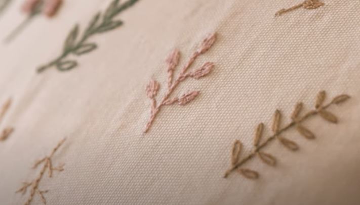 embroidered pillow cover