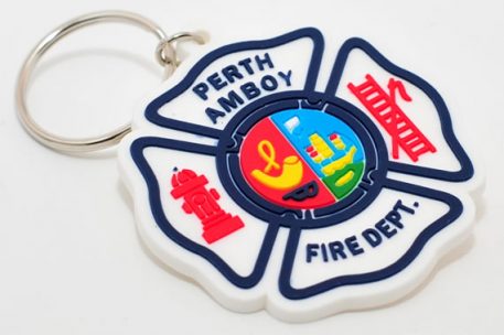 4.Let's Keep It Cool - Fire Department PVC Keychain