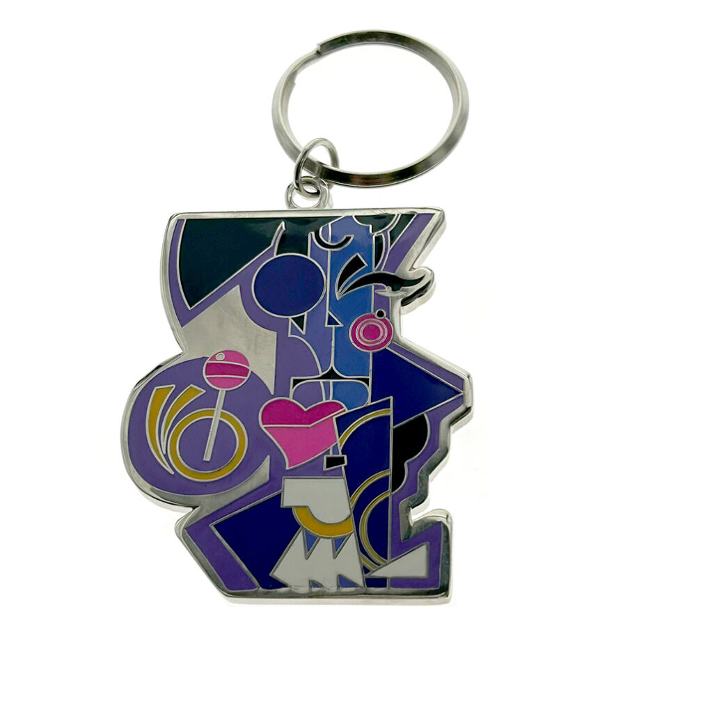 Metal Custom keychains with hardware options: split ring, short chain, lobster clasp, carabiner