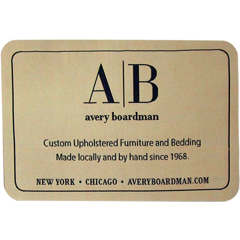 custom labels for furniture, upholstery and rugs