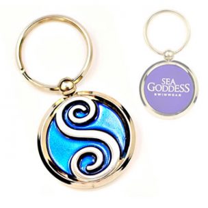 Branded PVC keychain attached to car k