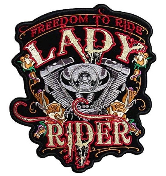 lady rider large backpatch for vest or jackets