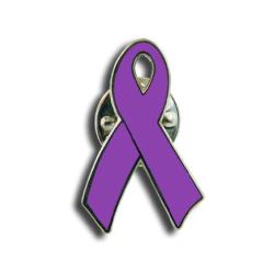 purple awareness ribbon pin