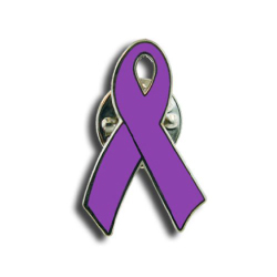 Purple Fabric Awareness Ribbons - 250 ribbons / bag