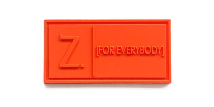 z for everybody orange pvc label