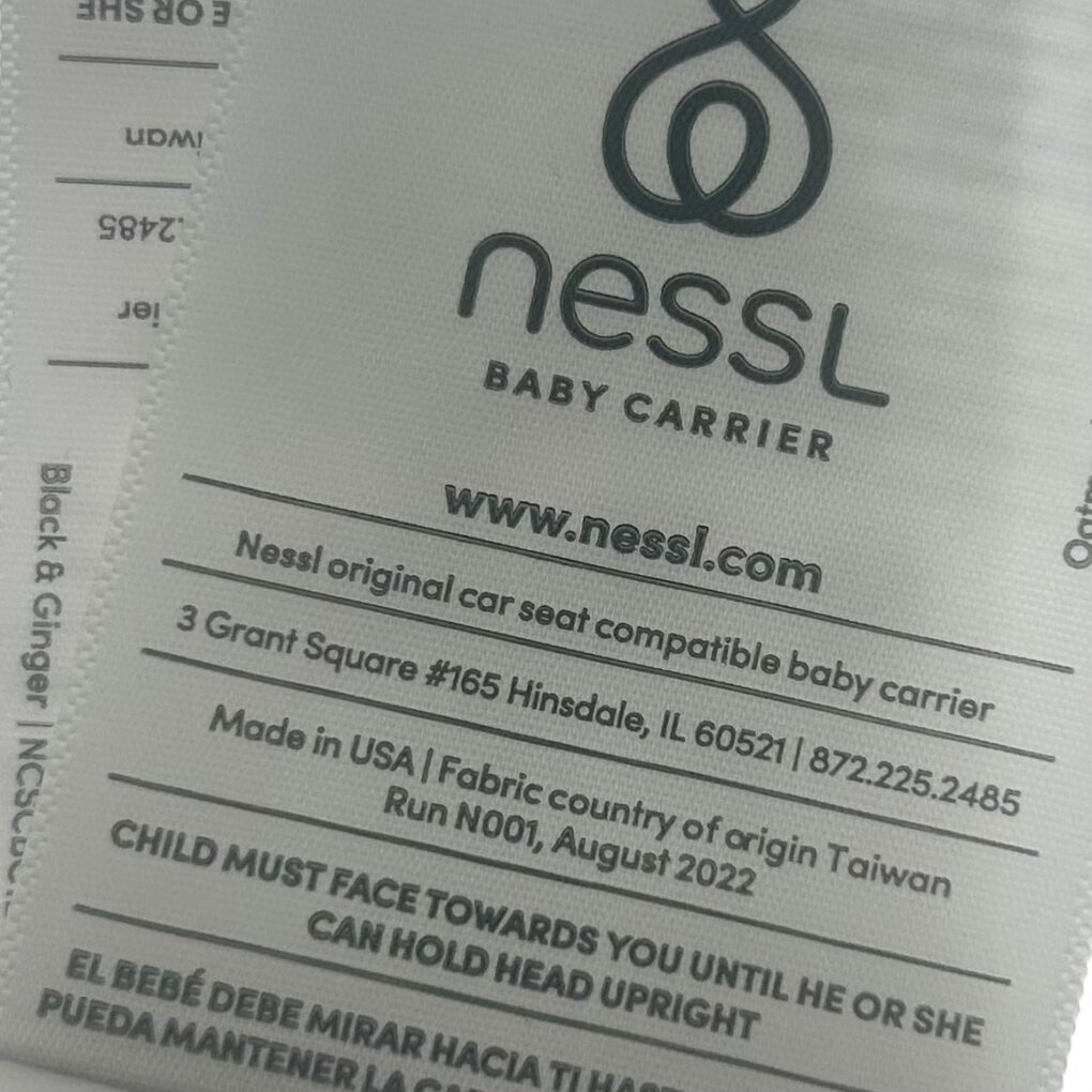 Custom satin printed clothing label with logo