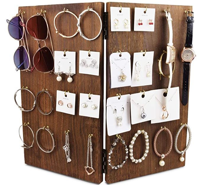 Keychain Display Counter Rack - 12 Loop Hooks  Keychain display, Wood  jewelry display, Craft show displays