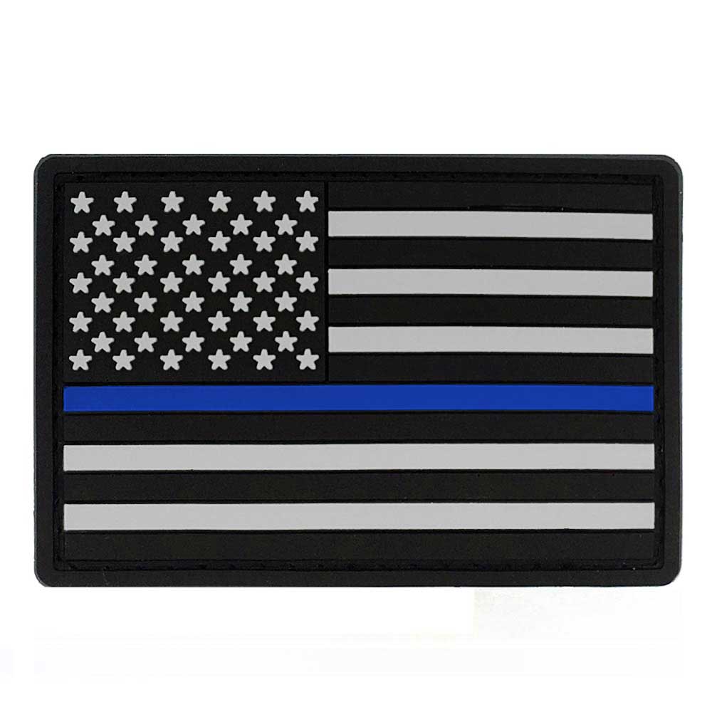 Subdued American Flag Thin Blue Line State of Texas PVC Patch 