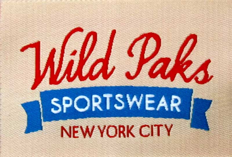 custom woven labels, damask