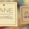 set of custom clothing labels and hangtags - jane maxwell